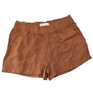 C&C California Rust Brown Linen Blend Shorts